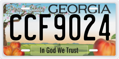 GA license plate CCF9024