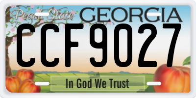 GA license plate CCF9027