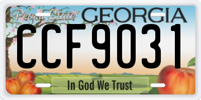 GA license plate CCF9031