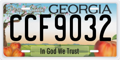 GA license plate CCF9032