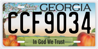 GA license plate CCF9034
