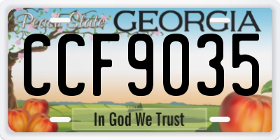 GA license plate CCF9035