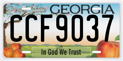 GA license plate CCF9037