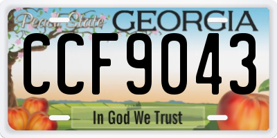 GA license plate CCF9043