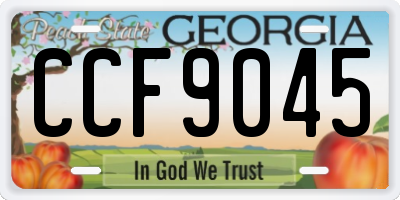 GA license plate CCF9045