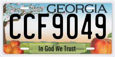 GA license plate CCF9049