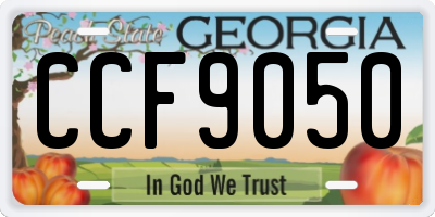GA license plate CCF9050