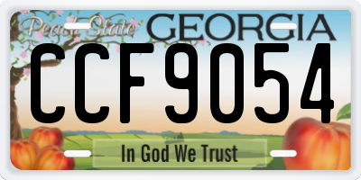 GA license plate CCF9054