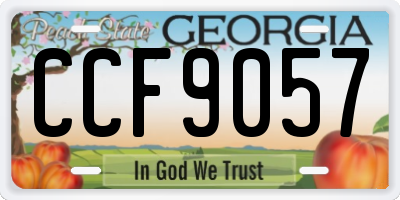 GA license plate CCF9057
