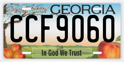 GA license plate CCF9060