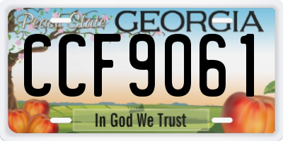 GA license plate CCF9061
