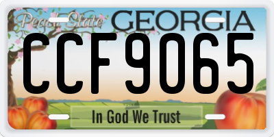 GA license plate CCF9065