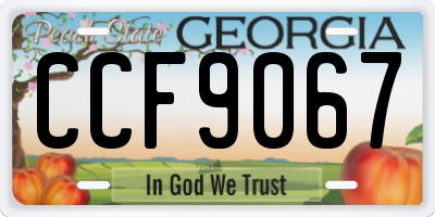 GA license plate CCF9067