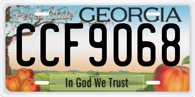 GA license plate CCF9068