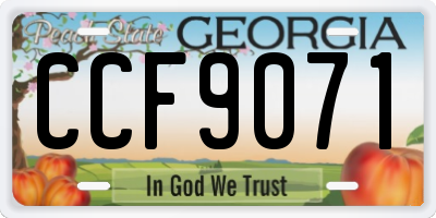 GA license plate CCF9071