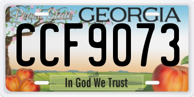GA license plate CCF9073