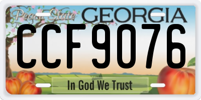 GA license plate CCF9076