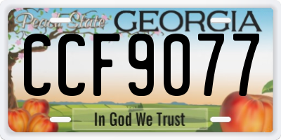 GA license plate CCF9077