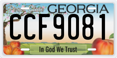 GA license plate CCF9081