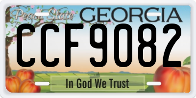GA license plate CCF9082