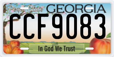 GA license plate CCF9083