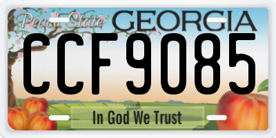 GA license plate CCF9085