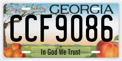 GA license plate CCF9086