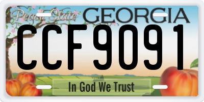 GA license plate CCF9091