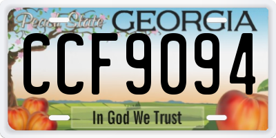 GA license plate CCF9094
