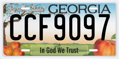 GA license plate CCF9097