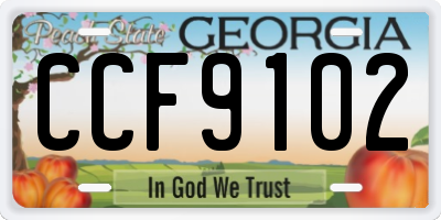 GA license plate CCF9102