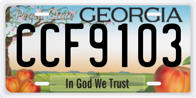 GA license plate CCF9103
