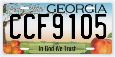 GA license plate CCF9105