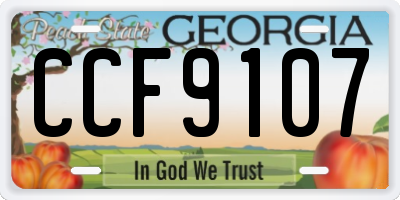 GA license plate CCF9107