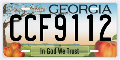 GA license plate CCF9112