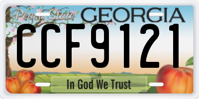GA license plate CCF9121
