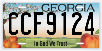 GA license plate CCF9124