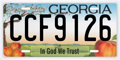 GA license plate CCF9126