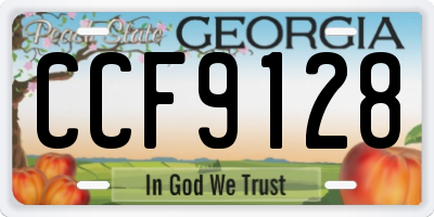 GA license plate CCF9128