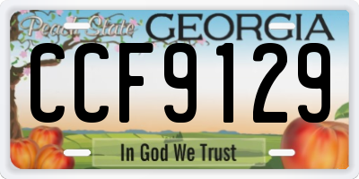 GA license plate CCF9129