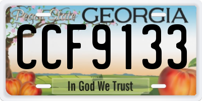 GA license plate CCF9133