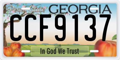GA license plate CCF9137