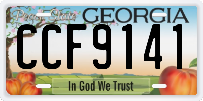 GA license plate CCF9141