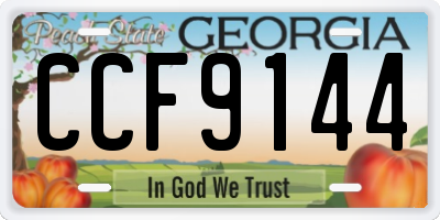 GA license plate CCF9144