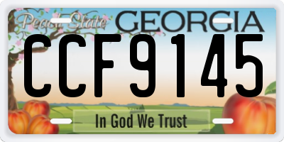 GA license plate CCF9145