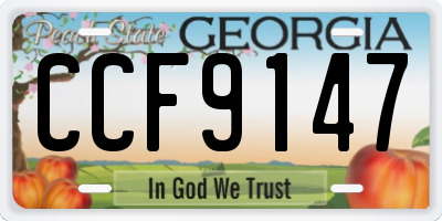 GA license plate CCF9147