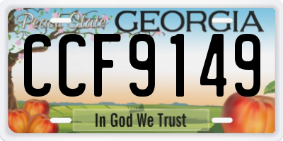 GA license plate CCF9149
