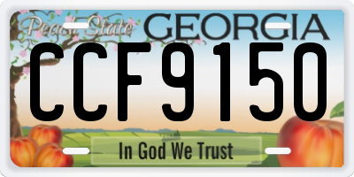 GA license plate CCF9150