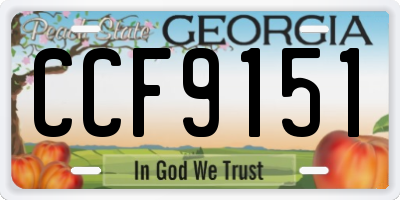GA license plate CCF9151