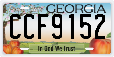 GA license plate CCF9152